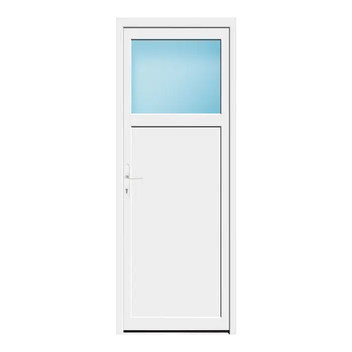 Nebeneingangstür 83,5x220 cm 1/3 Glas Weiß