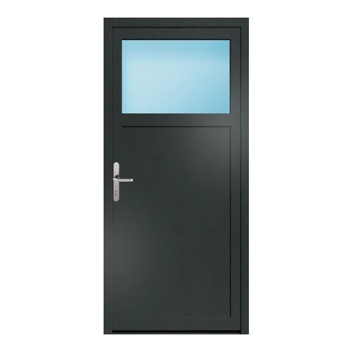 Nebeneingangstür 88x192 cm 1/3 Glas Anthrazit genarbt