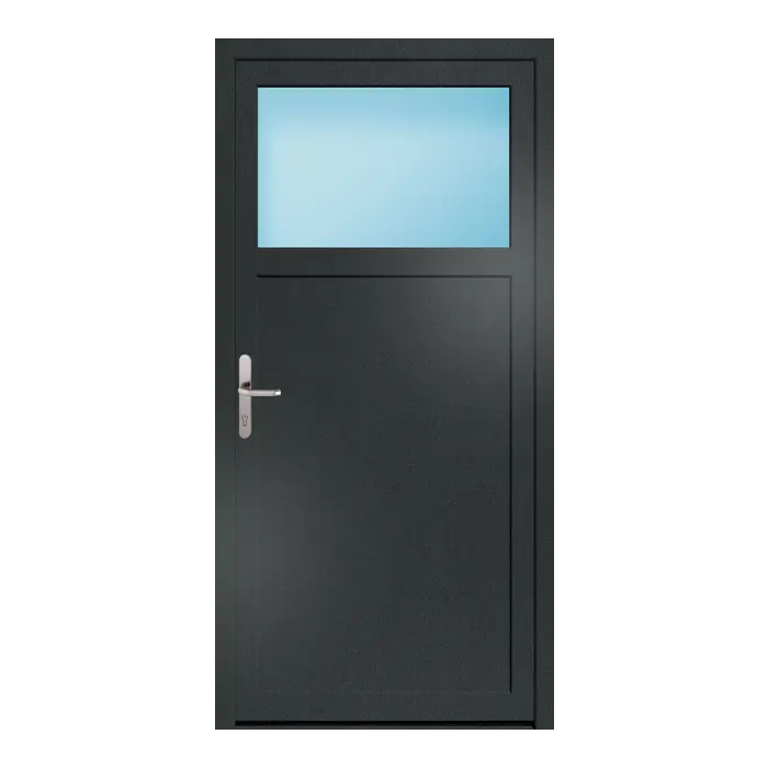 Nebeneingangstür 96x196 cm 1/3 Glas Anthrazit genarbt