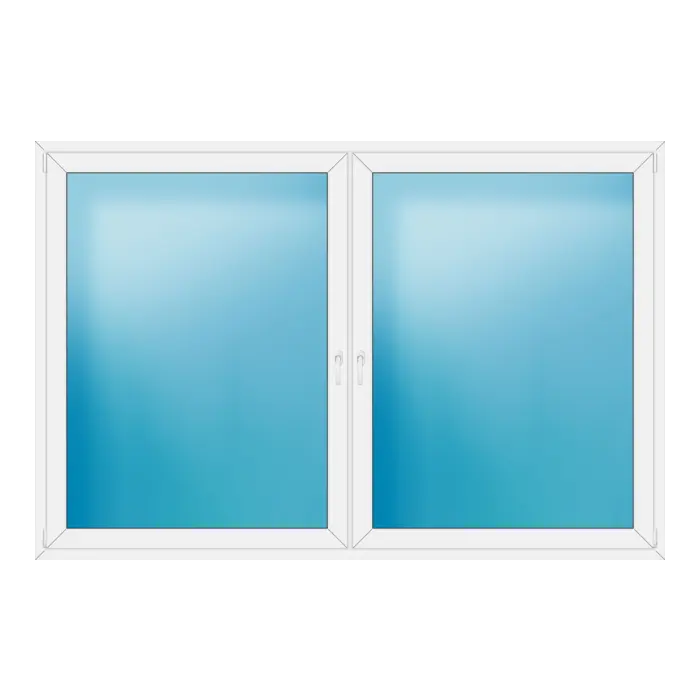 Zweiflügeliges Kunststofffenster 256x170 cm Weiß