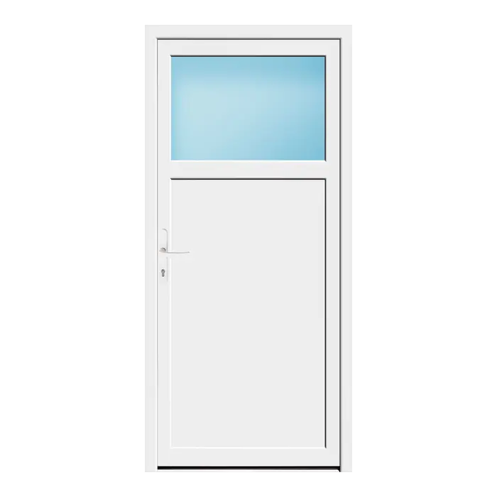 Nebeneingangstür 88x190 cm 1/3 Glas Weiß