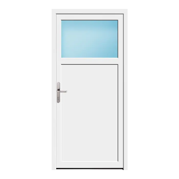 Nebeneingangstür 87x184,5 cm 1/3 Glas Weiß