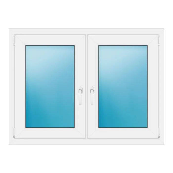 Zweiflügeliges Kunststofffenster 118x88 cm Weiß