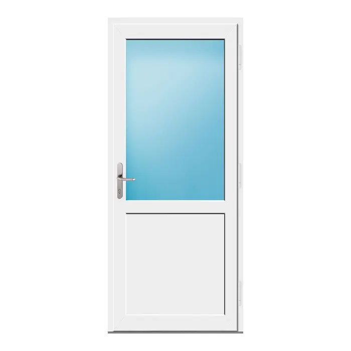 Nebeneingangstür 89,5x209 cm 2/3 Glas Weiß