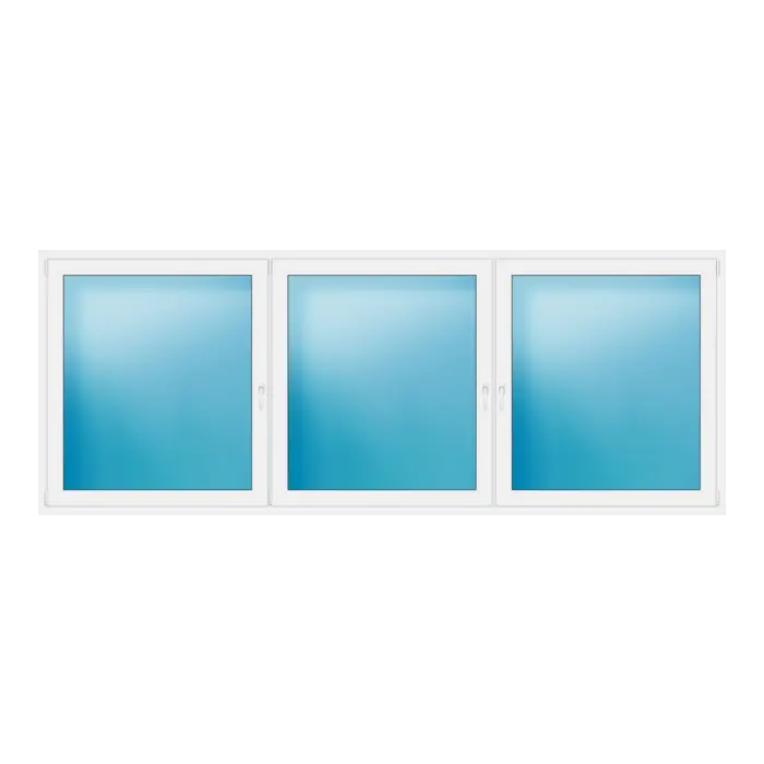 Dreiflügeliges Kunststofffenster 350x135 cm Weiß