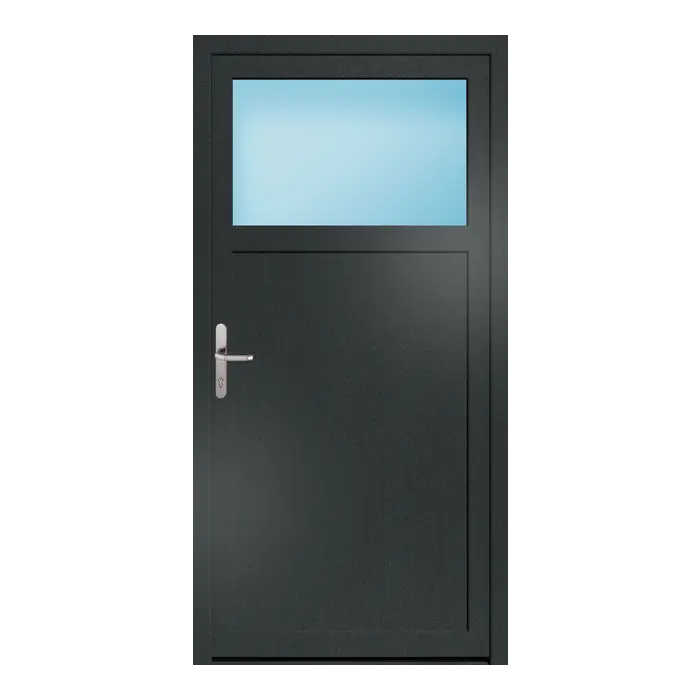 Nebeneingangstür 100x200,3 cm 1/3 Glas Anthrazitgrau genarbt
