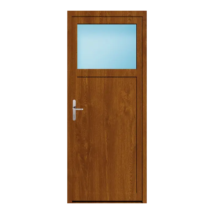 Nebeneingangstür 90x218 cm 1/3 Glas Golden Oak genarbt