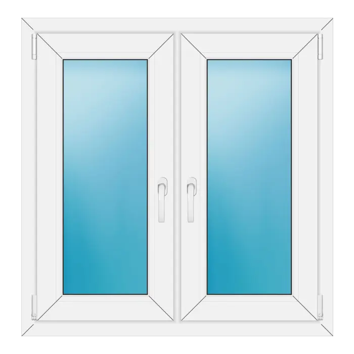 Zweiflügeliges Kunststofffenster 96x98 cm Weiß