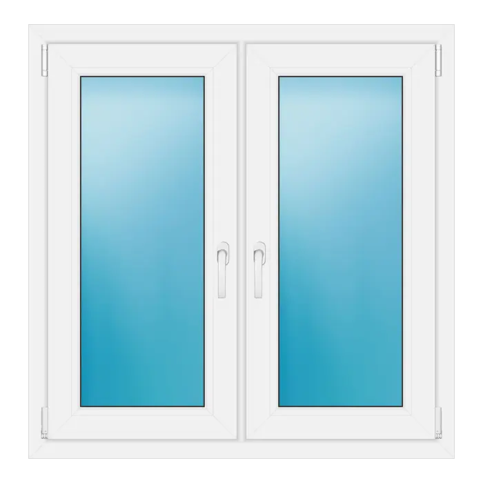 Zweiflügeliges Kunststofffenster 105x107 cm Weiß