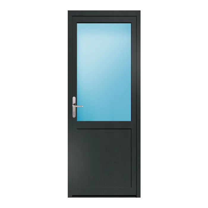 Nebeneingangstür 82x211 cm 2/3 Glas Anthrazit genarbt
