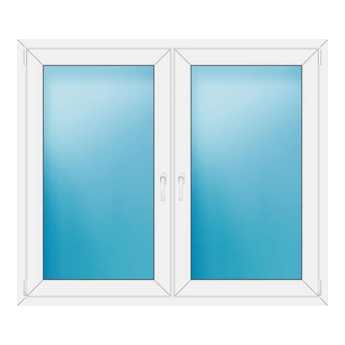 Zweiflügeliges Kunststofffenster 154x132 cm Weiß