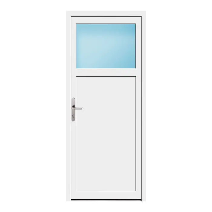 Nebeneingangstür 80x192 cm 1/3 Glas Weiß