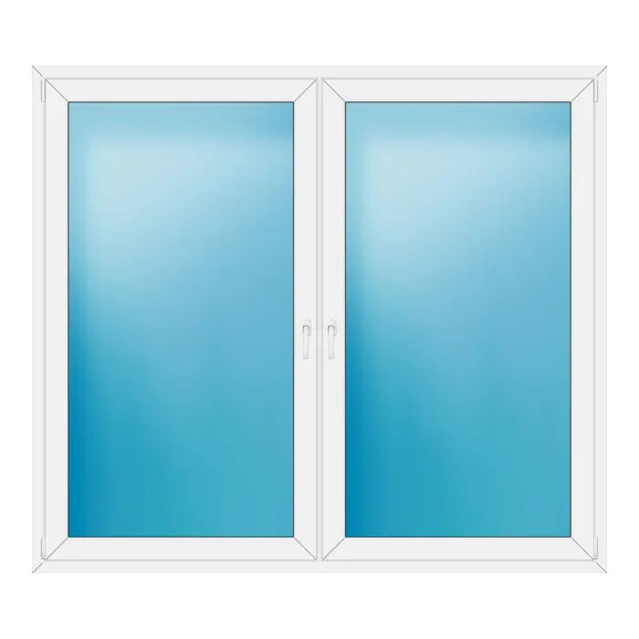 Zweiflügeliges Kunststofffenster 204x180 cm Weiß