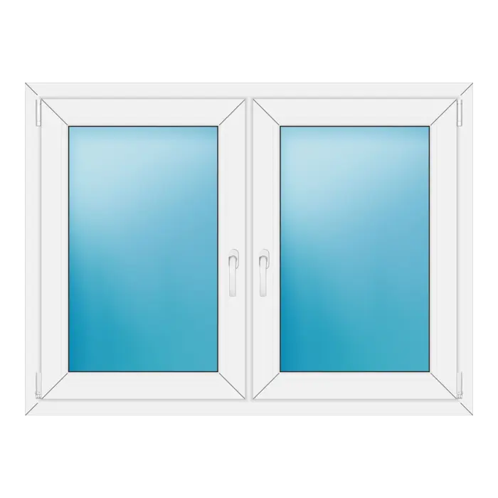 Zweiflügeliges Kunststofffenster 132x98 cm Weiß