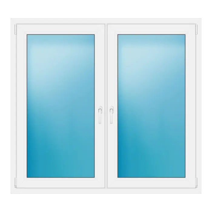 Zweiflügeliges Kunststofffenster 150,5x138,5 cm Weiß