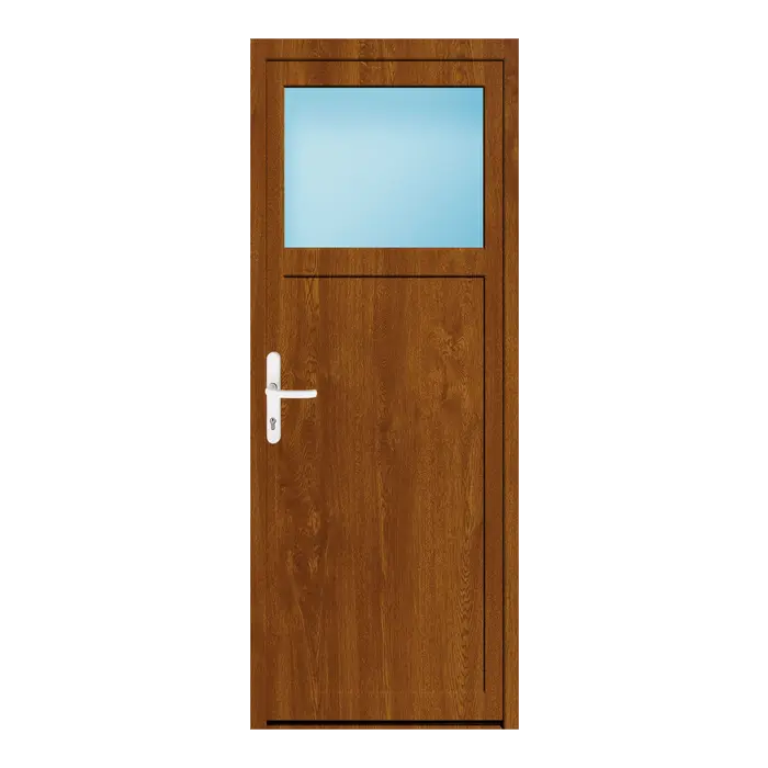 Nebeneingangstür 70x180 cm 1/3 Glas Golden Oak genarbt