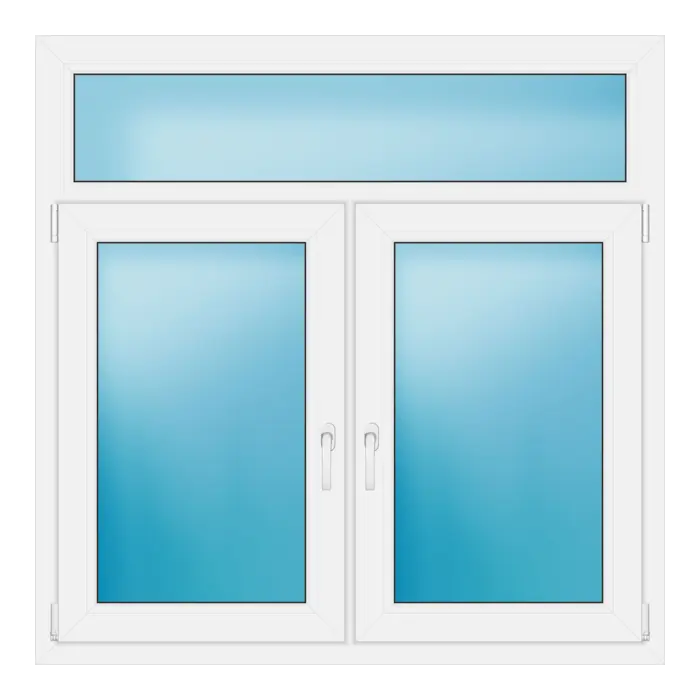 Zweiflügeliges Kunststofffenster 130x130 cm Weiß