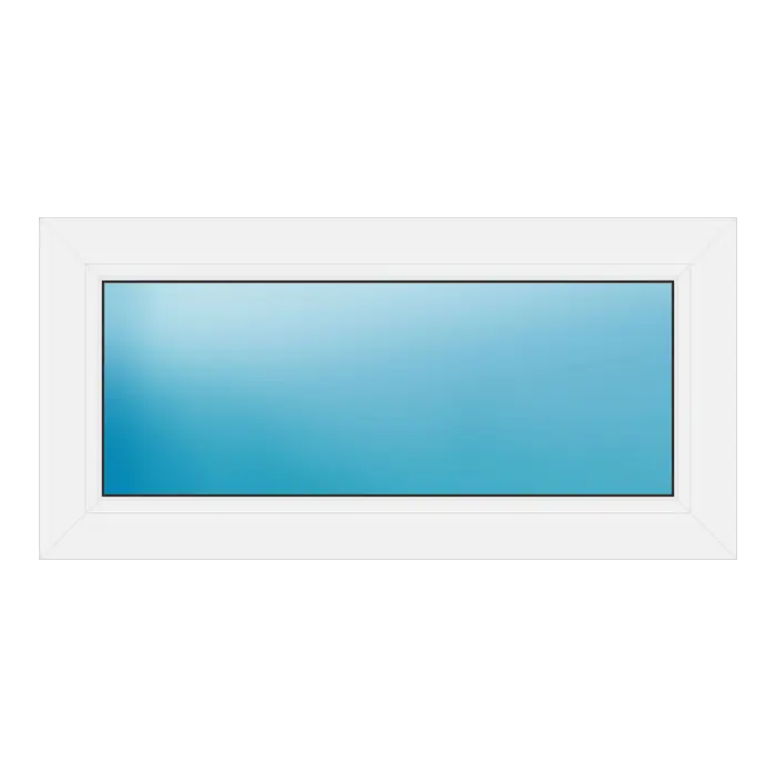 Festverglasung aus Kunststoff 88x43 cm Weiß