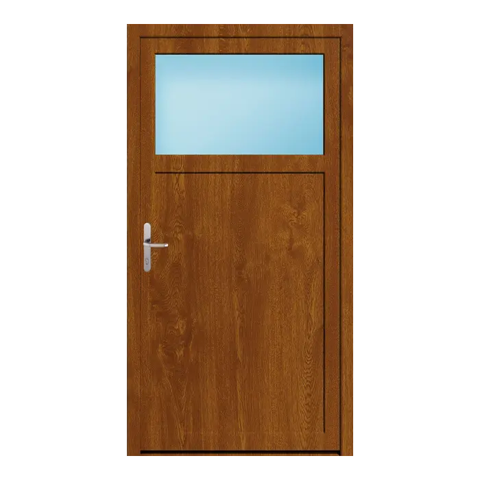 Nebeneingangstür 110x210 cm 1/3 Glas Golden Oak genarbt