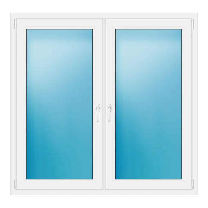 Zweiflügeliges Kunststofffenster 150x146 cm Weiß