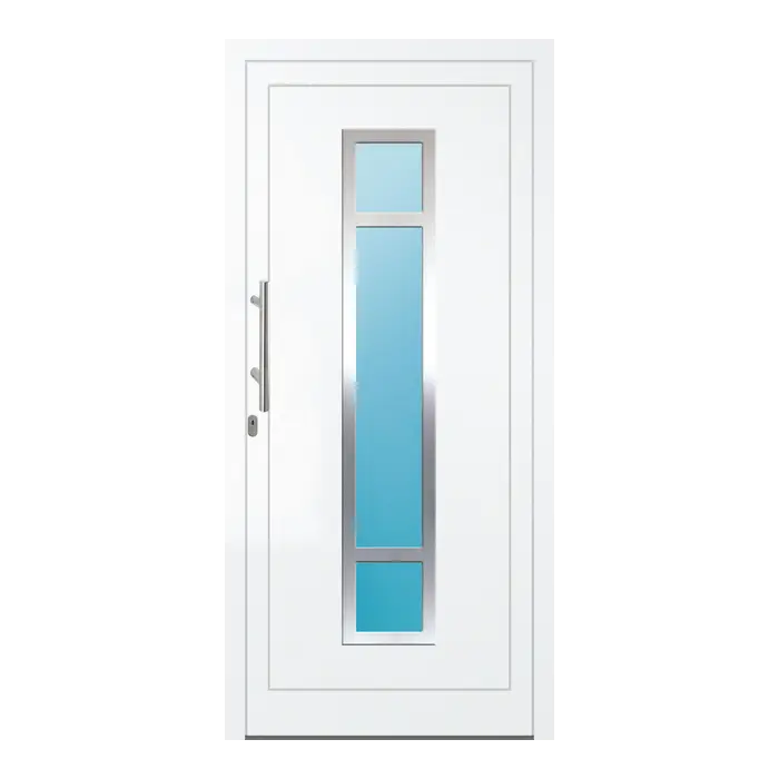 Haustür Aluminium 100x212,5 cm Prezo Top 01 Verkehrsweiß RAL 9016