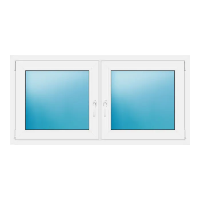Zweiflügeliges Kunststofffenster 150x75 cm Braun genarbt