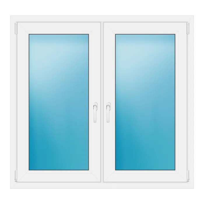 Zweiflügeliges Kunststofffenster 126x119 cm Weiß