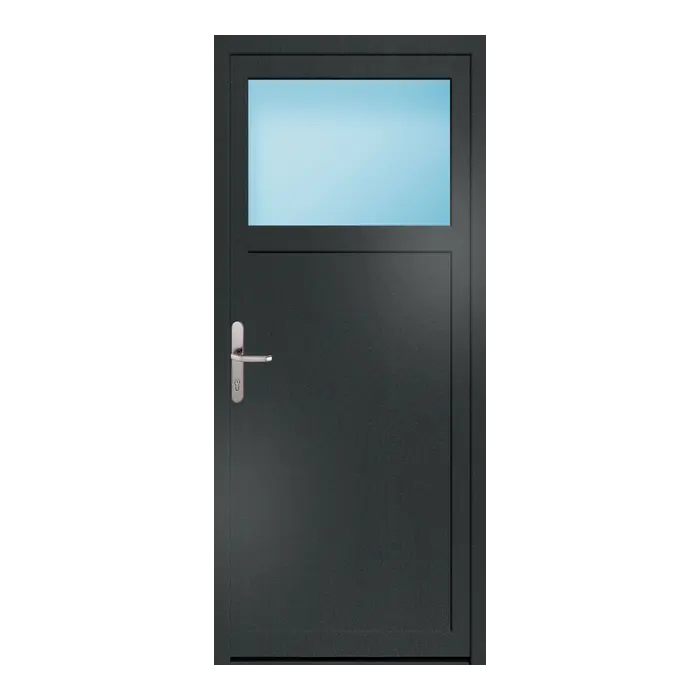 Nebeneingangstür 80x185 cm 1/3 Glas Anthrazit genarbt