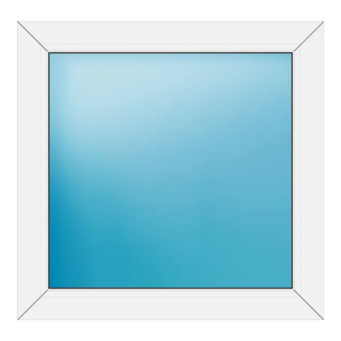 Festverglasung aus Kunststoff 78x76 cm Weiß