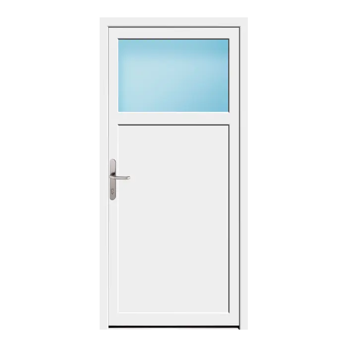 Nebeneingangstür 86x181 cm 1/3 Glas Weiß