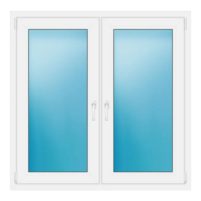 Zweiflügeliges Kunststofffenster 126x125 cm Weiß