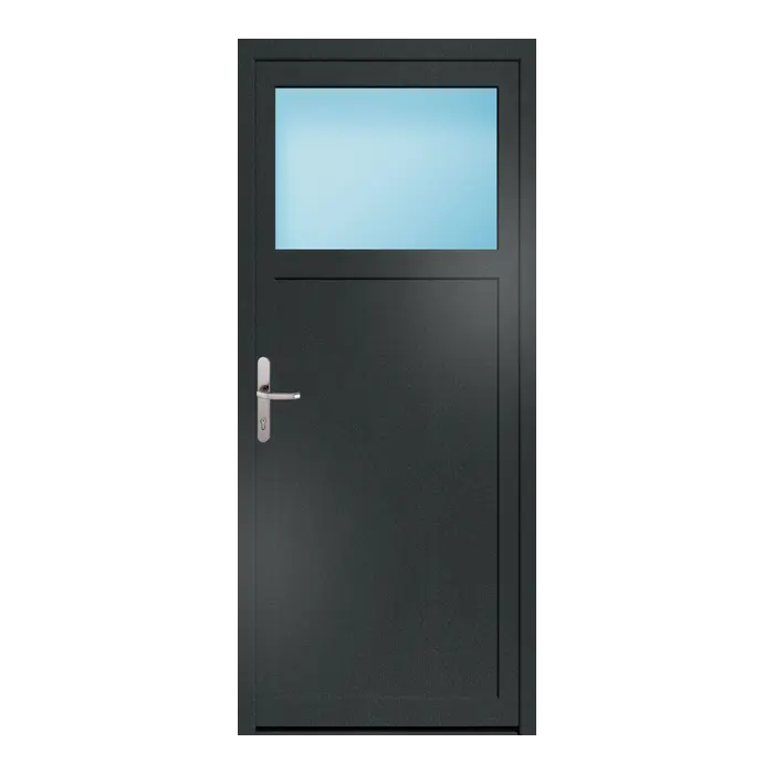 Nebeneingangstür 83x194 cm 1/3 Glas Anthrazit genarbt