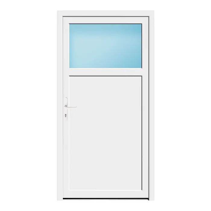 Nebeneingangstür 100x195 cm 1/3 Glas Weiß