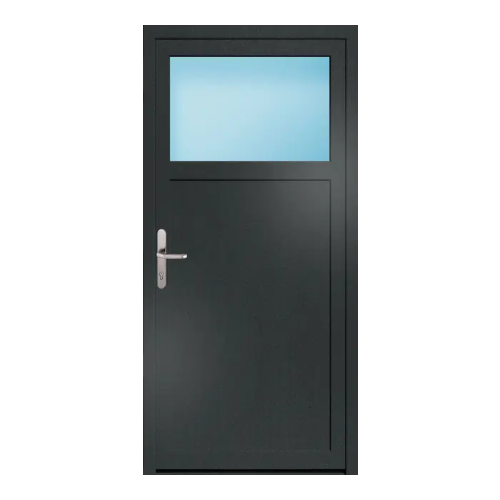 Nebeneingangstür 86x180 cm 1/3 Glas Anthrazit genarbt