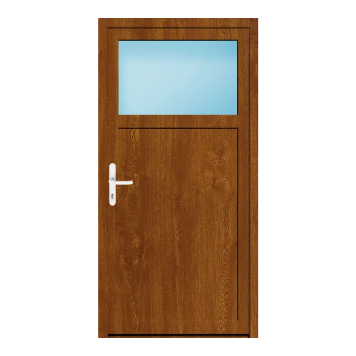 Nebeneingangstür 90x180 cm 1/3 Glas Golden Oak genarbt