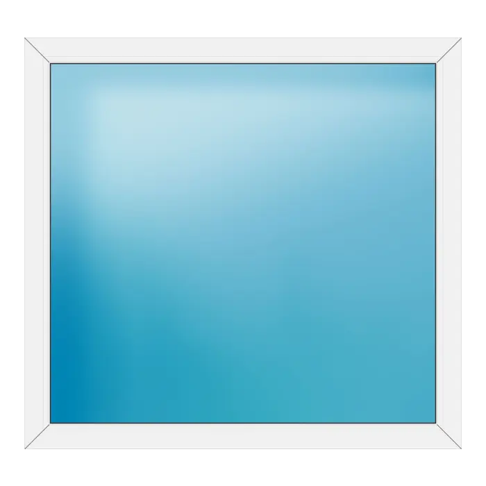 Festverglasung aus Kunststoff 136x128 cm Weiß