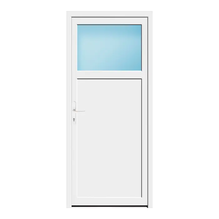 Nebeneingangstür 87,5x200 cm 1/3 Glas Weiß
