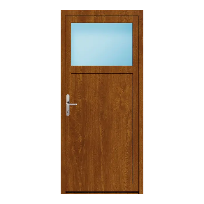 Nebeneingangstür 90x200 cm 1/3 Glas Golden Oak genarbt
