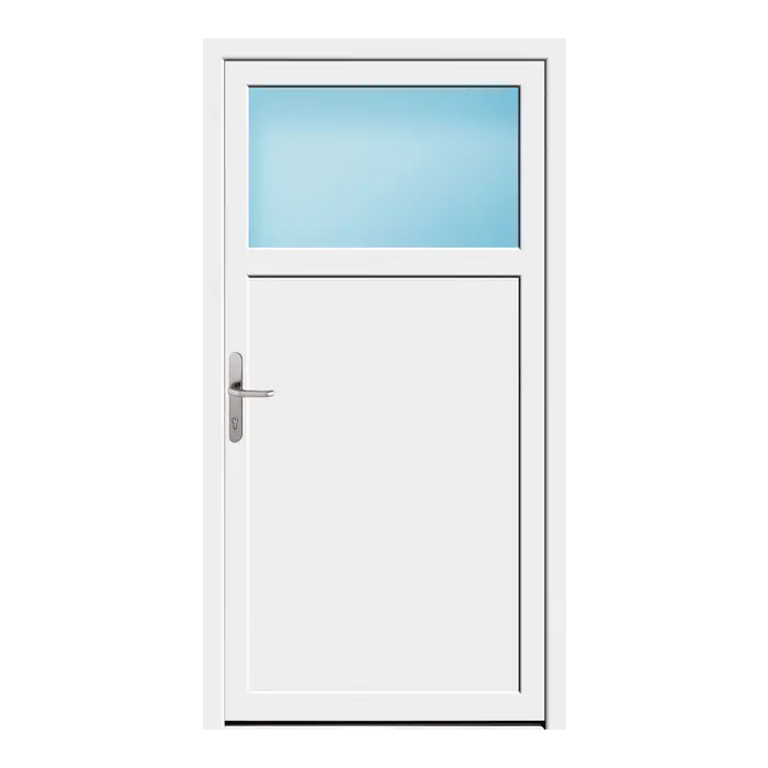 Nebeneingangstür 95,5x182 cm 1/3 Glas Weiß