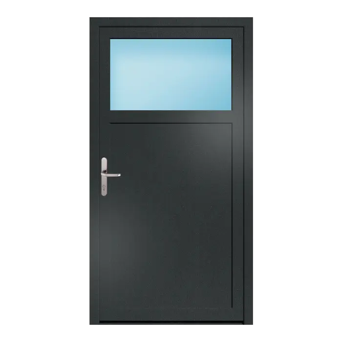 Nebeneingangstür 101x190 cm 1/3 Glas Anthrazitgrau genarbt