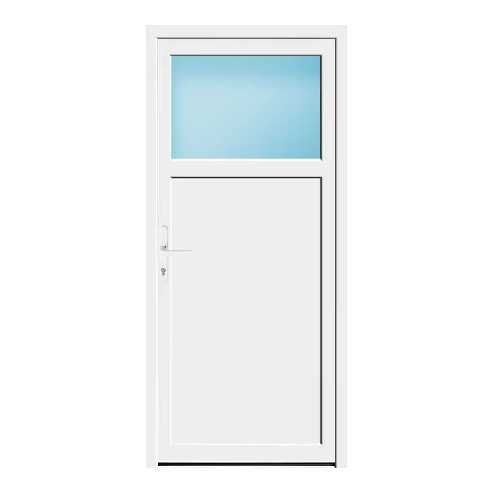 Nebeneingangstür 82x181 cm 1/3 Glas Weiß