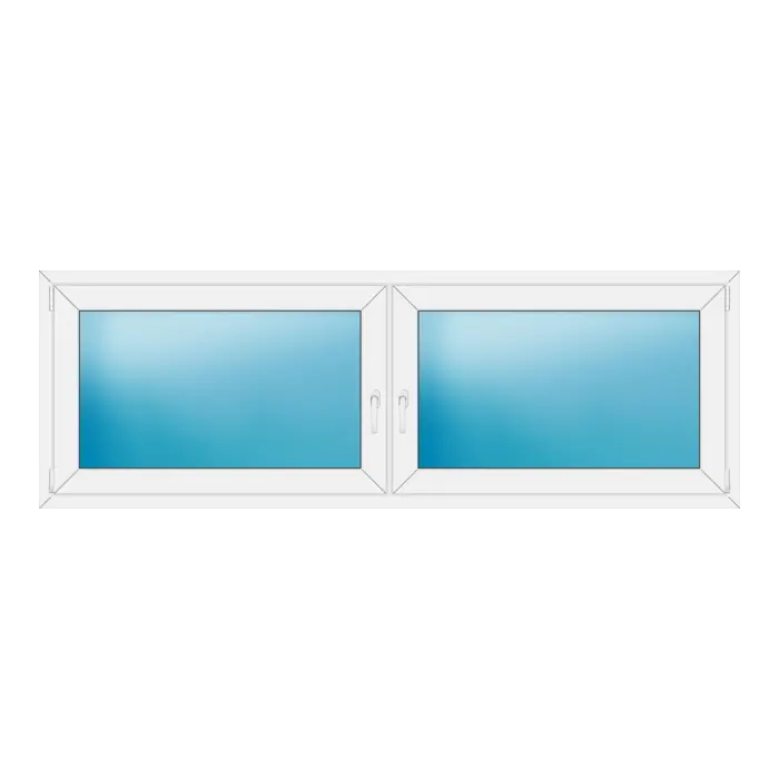 Zweiflügeliges Kunststofffenster 224x76 cm Weiß