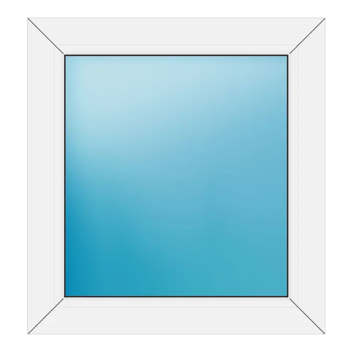Festverglasung aus Kunststoff 64x68 cm Weiß