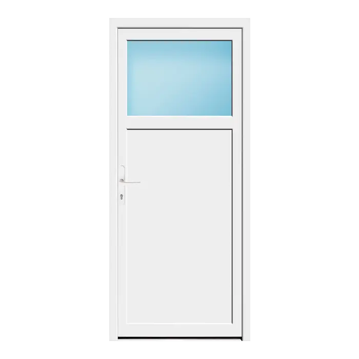 Nebeneingangstür 84x193 cm 1/3 Glas Weiß