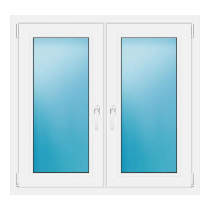 Zweiflügeliges Kunststofffenster 107x102 cm Weiß