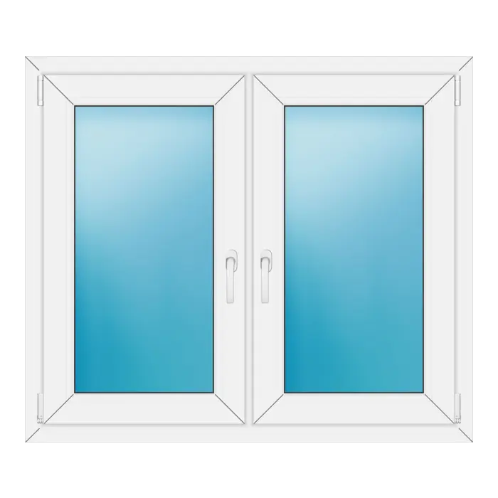 Zweiflügeliges Kunststofffenster 116x100 cm Weiß