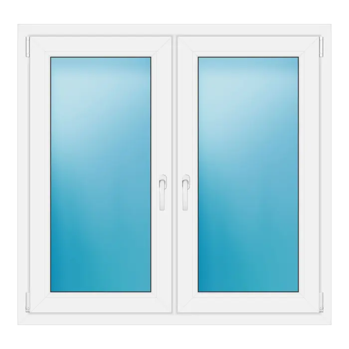 Zweiflügeliges Kunststofffenster 122x117 cm Weiß