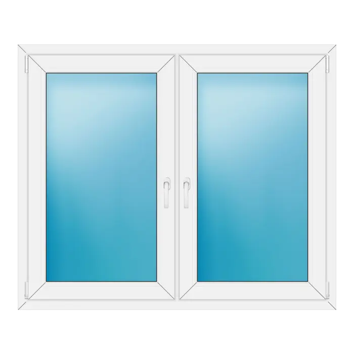Zweiflügeliges Kunststofffenster 144x120 cm Weiß