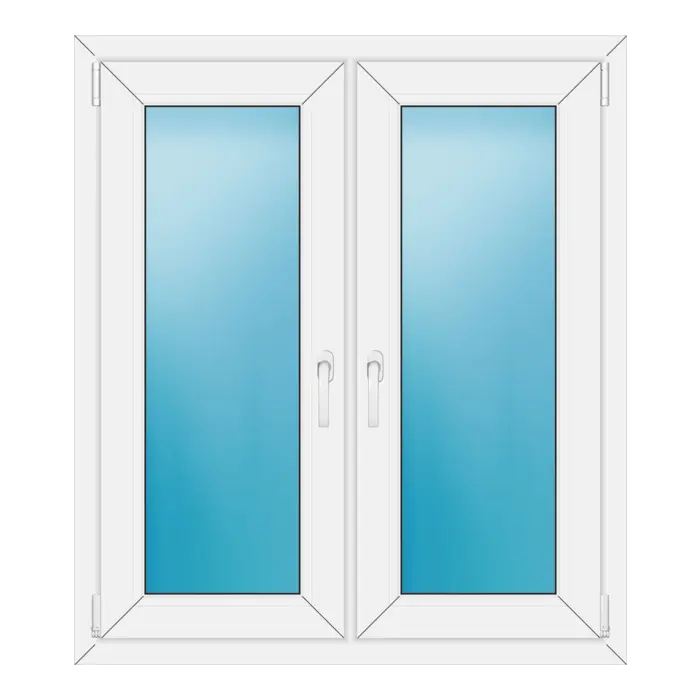 Zweiflügeliges Kunststofffenster 100x114 cm Weiß