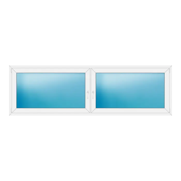 Zweiflügeliges Kunststofffenster 280x86 cm Weiß